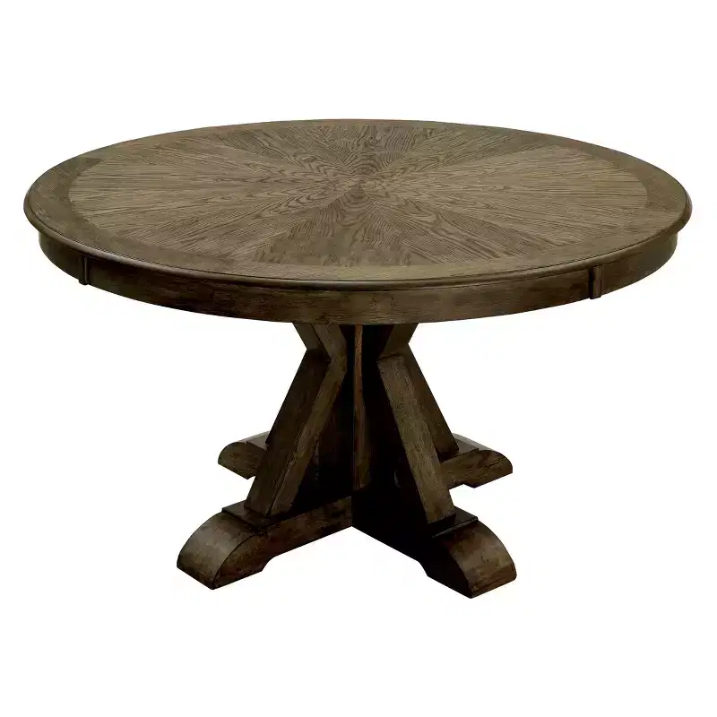 Transitional Round Dining Table Light Oak