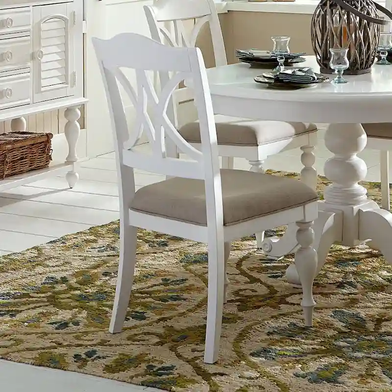 Summer House Oyster White Slat Back Side Chair (Set of 2)