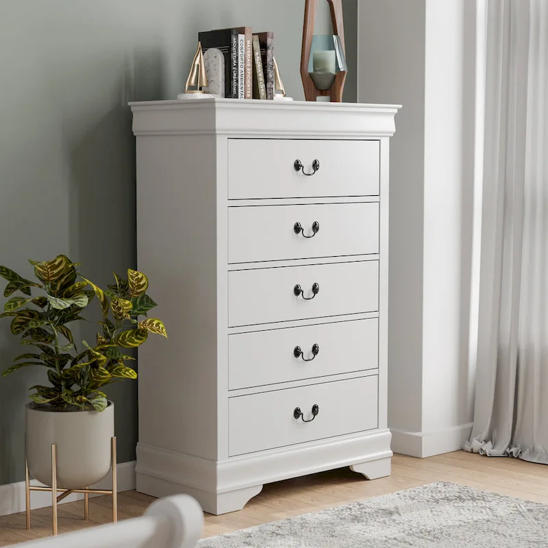 Traditional Solid Wood 5-drawer Chest