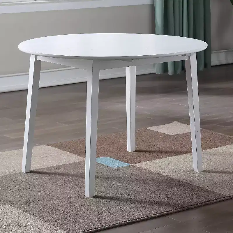 Steve Silver Co. Naples Drop Leaf Dining Table White: Extendable, Space-Saving, CSA Certified, Seats 4