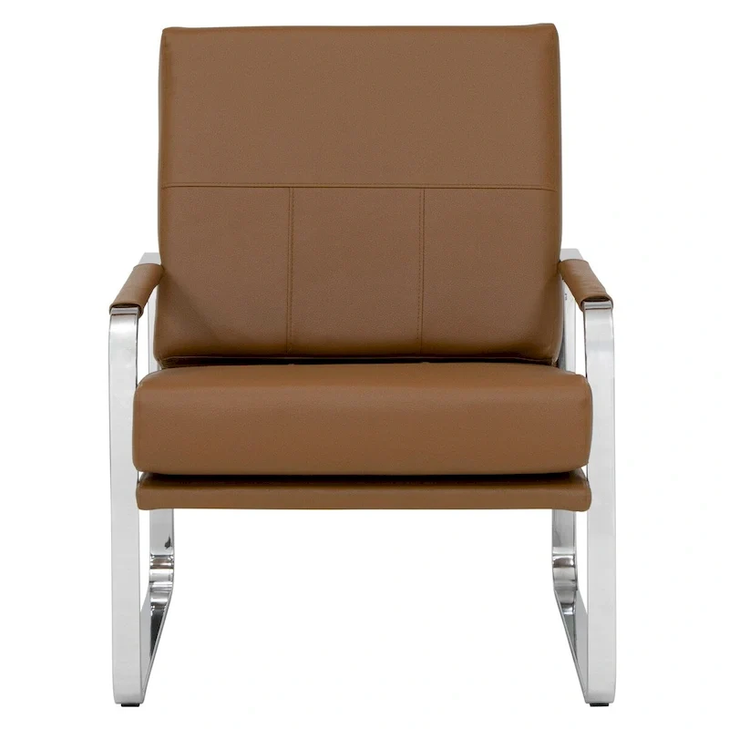 Studio Designs Home Allure Metal and Blended Leather Modern Accent Arm Chair