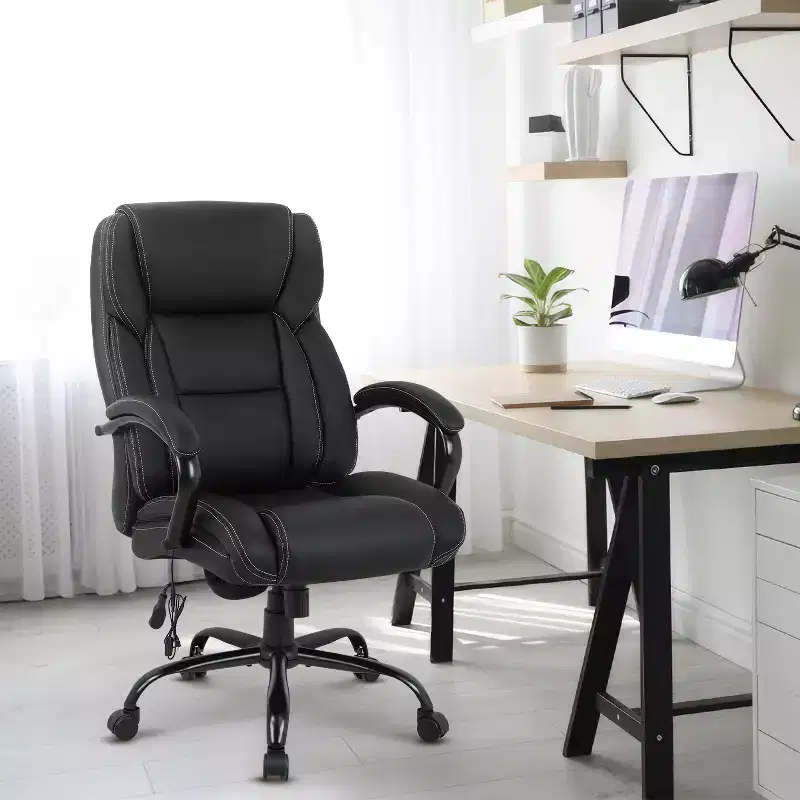 Ergonomic High Back Office Chair with Lumbar Support – Black / Brown / White