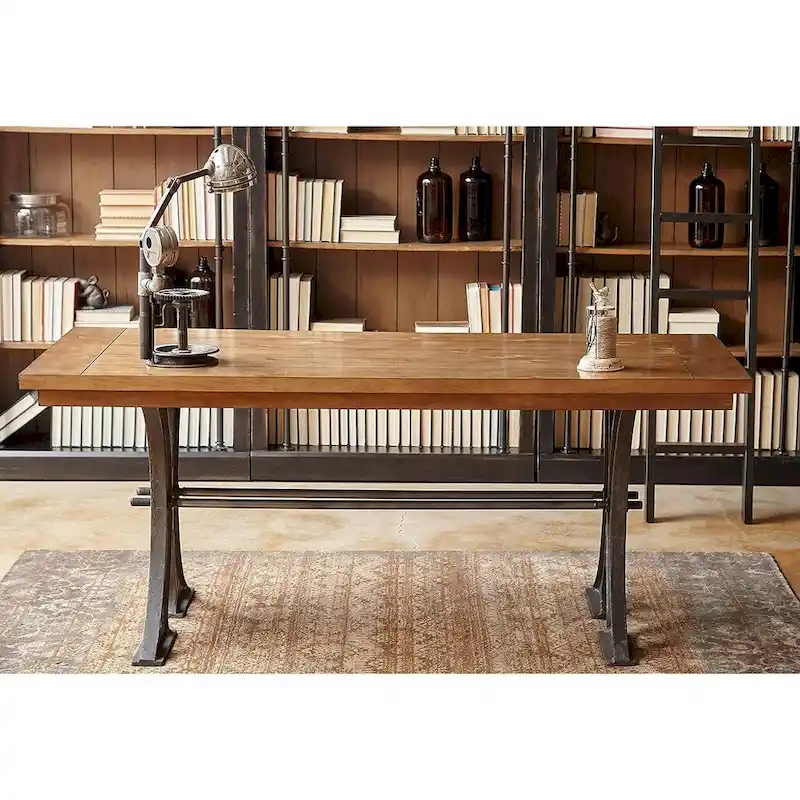 Toulouse Rustic Writing Desk, Writing Table, Office Desk, Brown