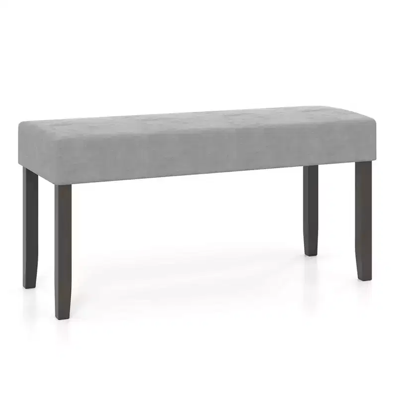 1/2 PCS Upholstered Entryway Bench with Padded Seat Solid Rubber Wood Legs for Living Room