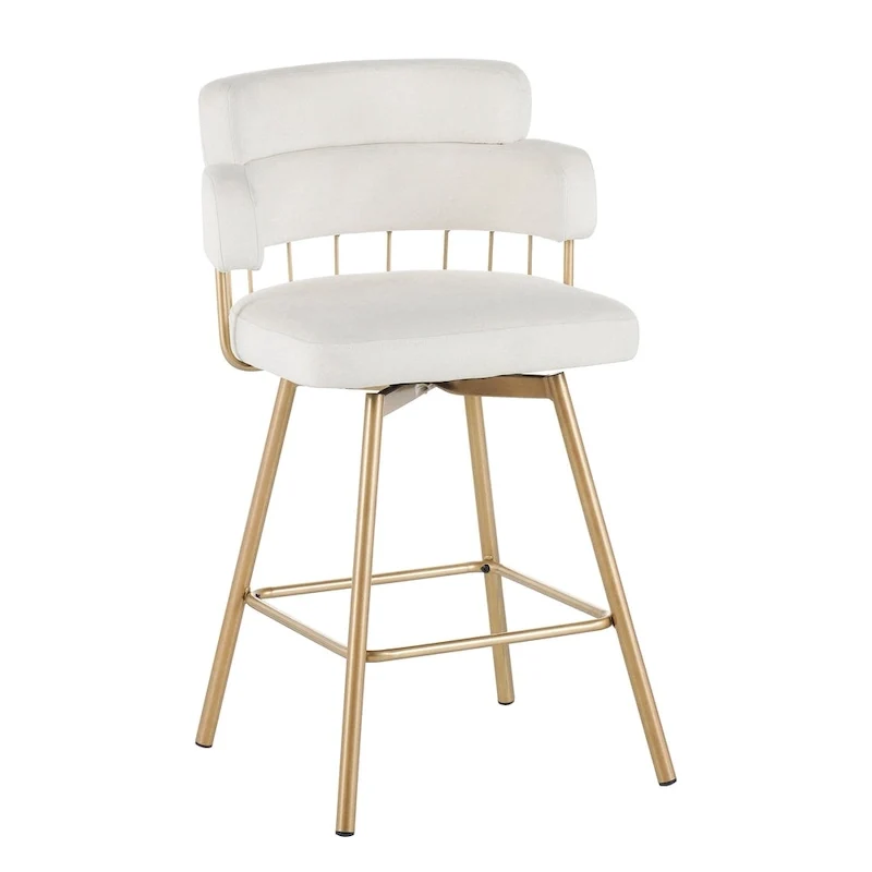 Christopher Knight Home Bremen 180Swivel 26 Velvet Counter Stools with Metal Legs (Set of 2)