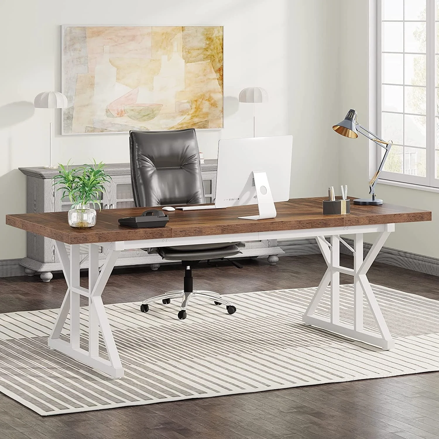 70.8-Inch Executive Desk, Large Computer Office Desk Workstation