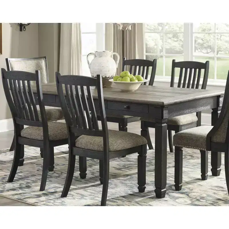 Rectangular Dining Table with Two-Tone Finish – Seats 6