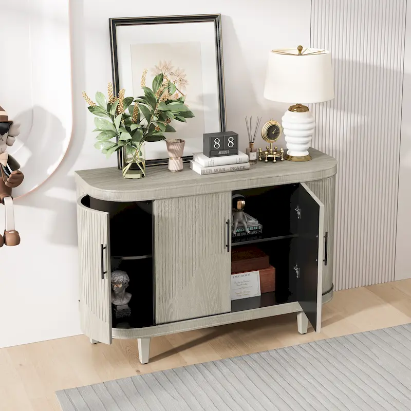 Curved Sideboard Storage Cabinet