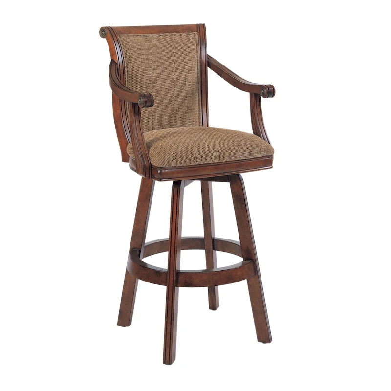 Bordeaux Warm Cherry Swivel 30-inch Bar Stool