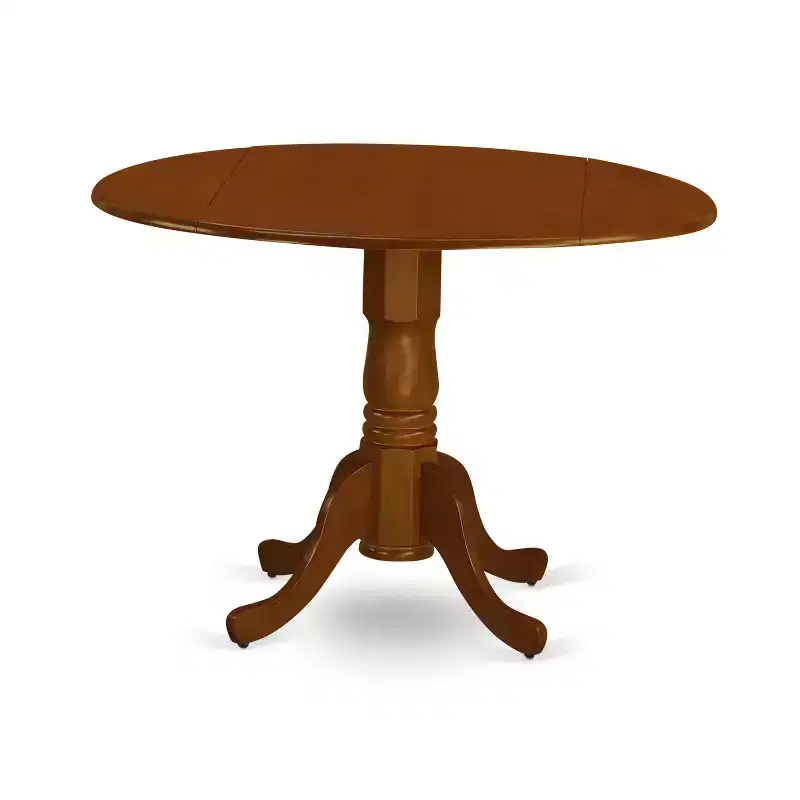 Round Dining Table Set - 3 Piece Kitchen Dinette with Chairs, Saddle Brown, 42 Inch