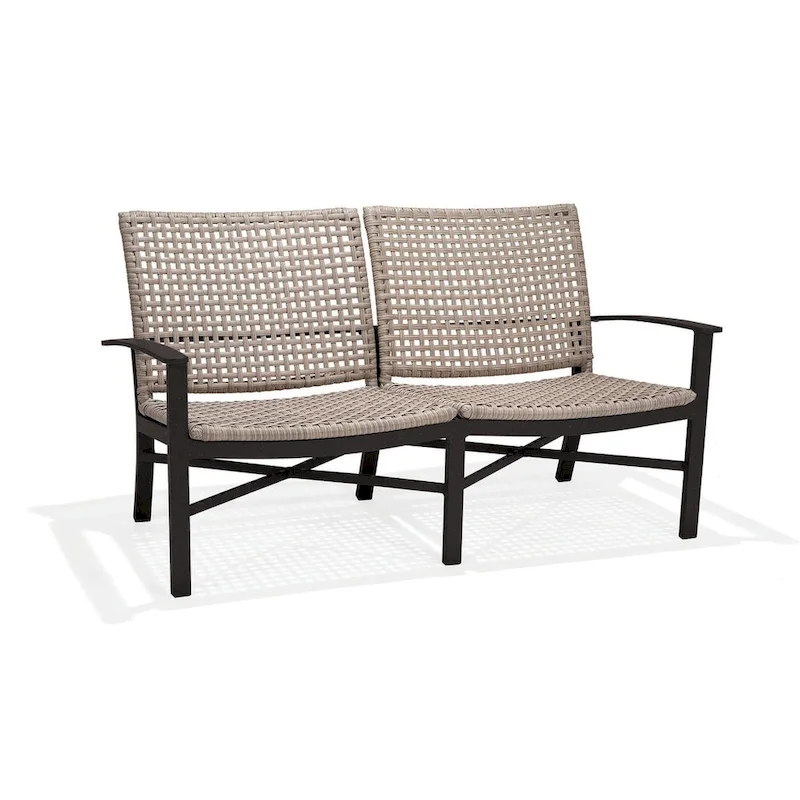 Jasper Textured Pewter with Beechwood Weave Loveseat