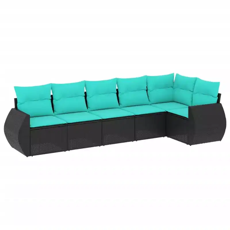 vidaXL Patio Sofa Set Black PE rattan Modular Garden Sofa Set