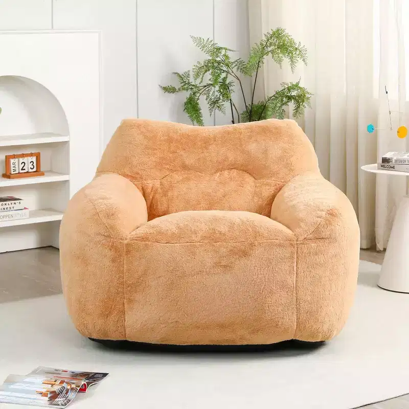 Okak Bean Bag Chair with High-Resilience Memory Foam, Lazy Sofa Chair Floor Chair with Armrest, Comfy Lounge Chair for Adults