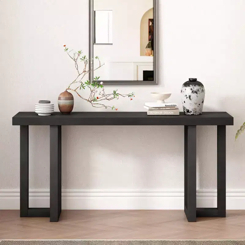 Modern Console Table with Sturdy Wood Legs, Entryway Table, Farmhouse Sofa Table for Hallway, Living Room, or Home Office