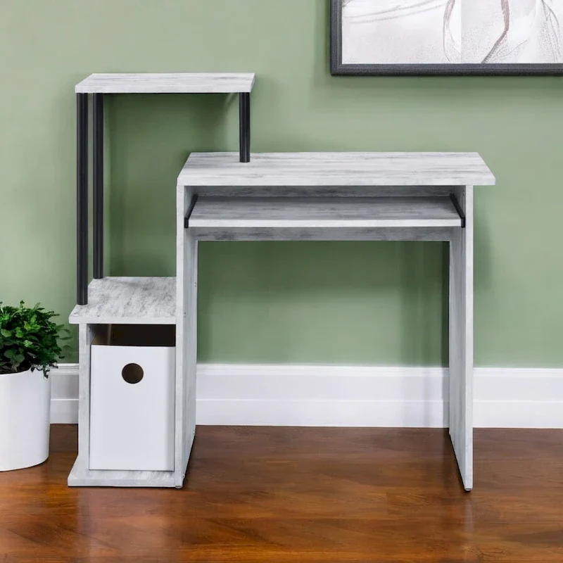 37 Antiqued White Computer Desk