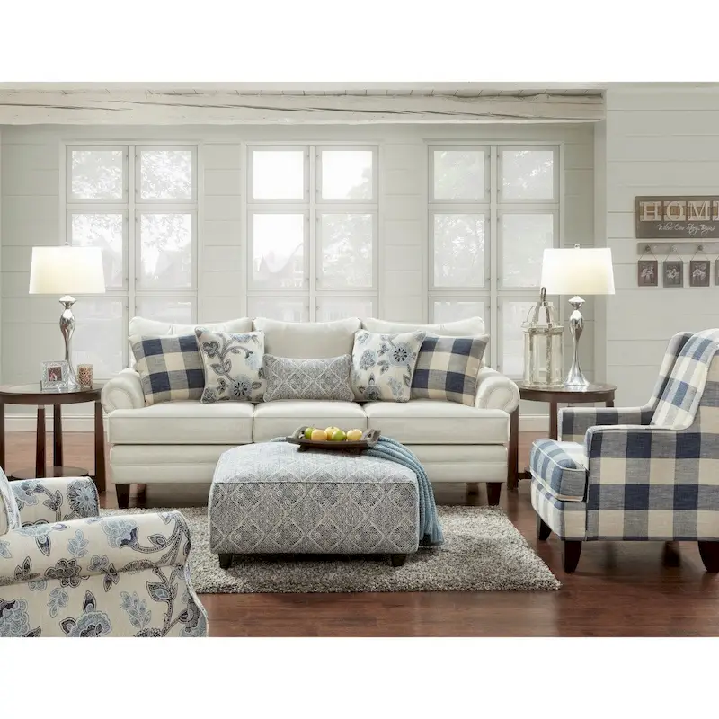 Yucatan Indigo Buffalo Check Accent Chair
