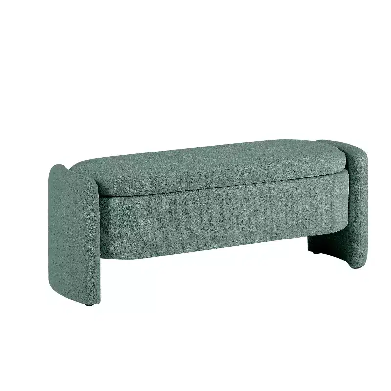 TUYOHW Oval Storage Bench with Large Storage Space, Contemporary Bench Modern Bench for Living Room and Bedroom