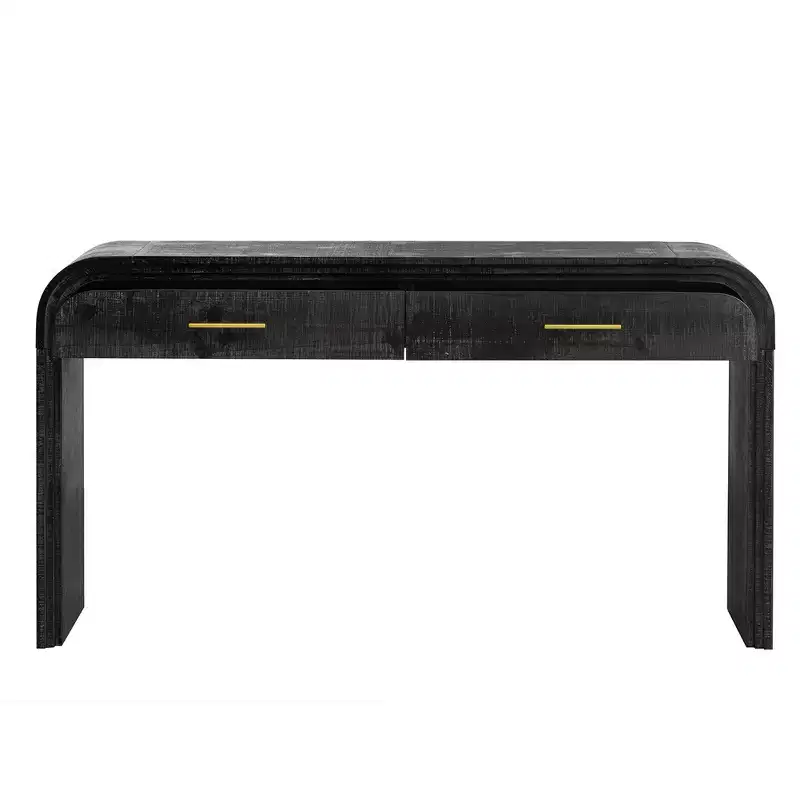 Vintage Console Table with 2 Drawers, Entryway Sofa Table for Living Room Hallway Bedroom in Natural or Antique Black