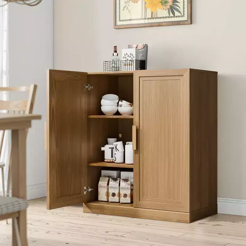 Freestanding Wooden Storage Cabinet for Home, Office & Small Spaces, Brown