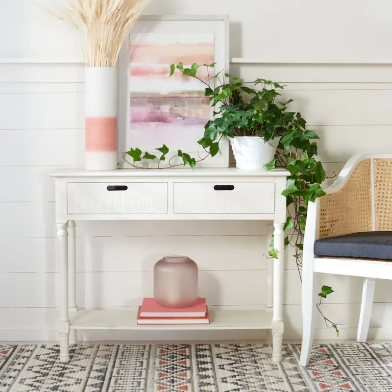 2-Drawer Console Table with Open Shelf - 35.5