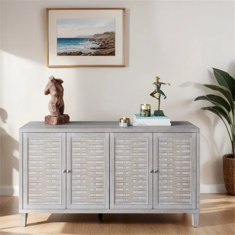 4-Door Sideboard Storage Cabinet with Adjustable Shelves