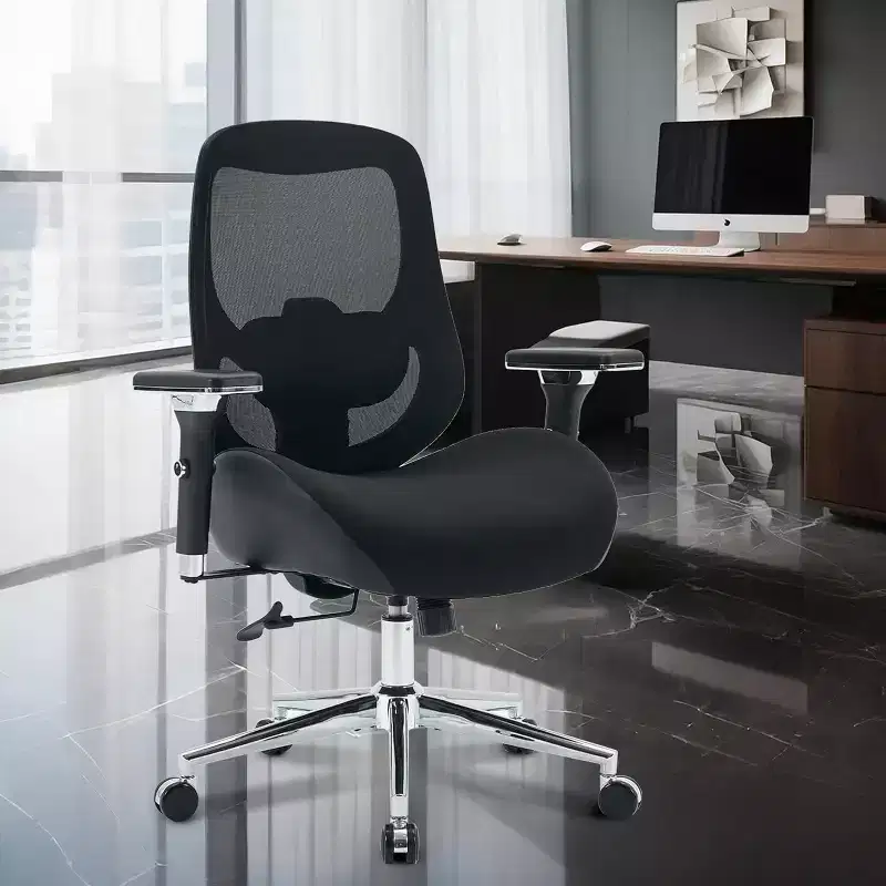 BALHAM TRADE-Heavy Duty Office Chair Ergonomic Design Wide Thick Seat Cushion Adjustable Lumbar Support