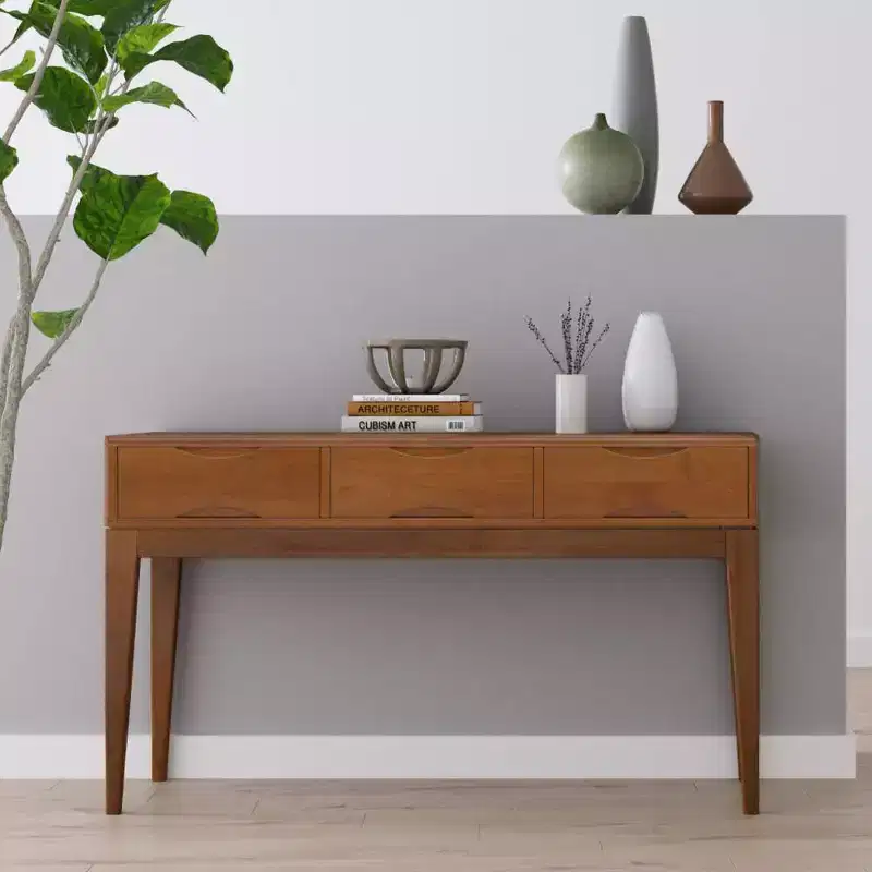 Console Sofa Table Teak Brown
