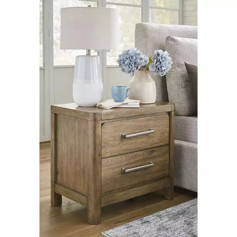 2-Drawer Nightstand, Light Brown