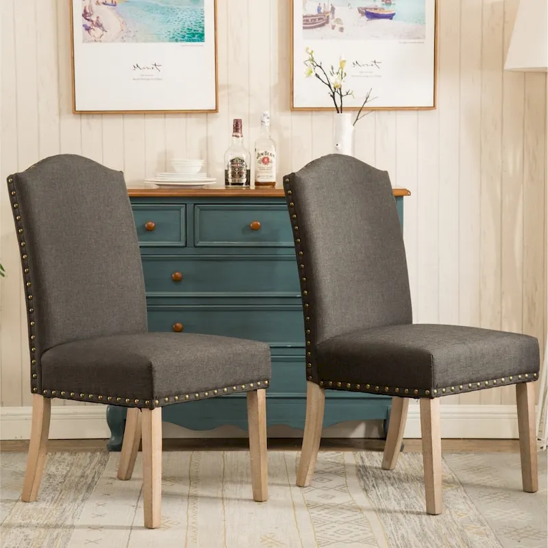 Mod Urban Solid Wood Upholstered Parson Chairs (2-Pack)