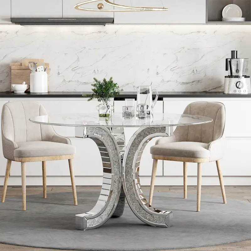 Round Glass Top Dining Table