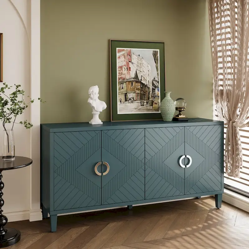 Functional 4 Door Storage Cabinet