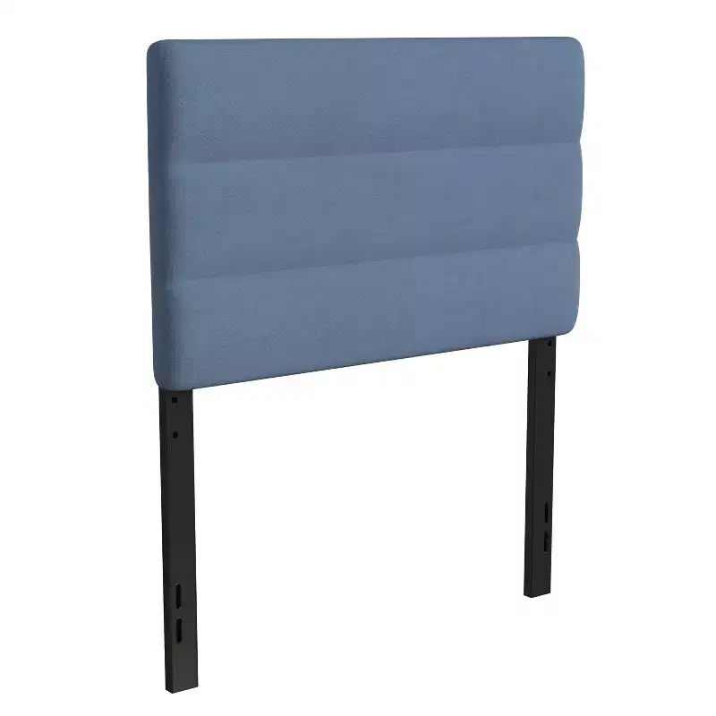 Tufted Upholstered Headboard with Powder Coated Metal Frame and Adjustable Rail Slots