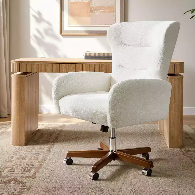 Jocelyn Office Chair with Adjustable Height and Curved Armrests