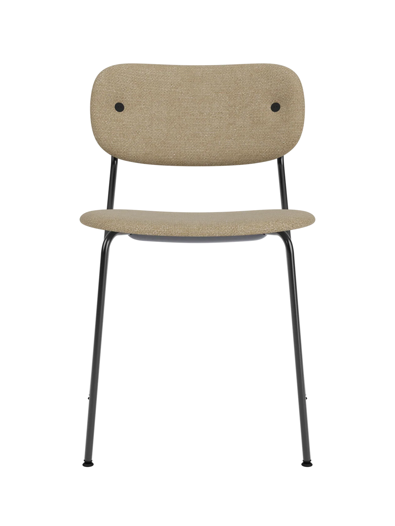 Contemporary Fully Upholstered Dining Chair Black Base with Padded Seat & Backrest for Dining Room