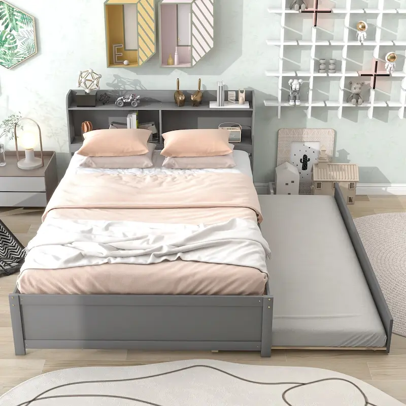 Full Bed with Trundle Bookcase