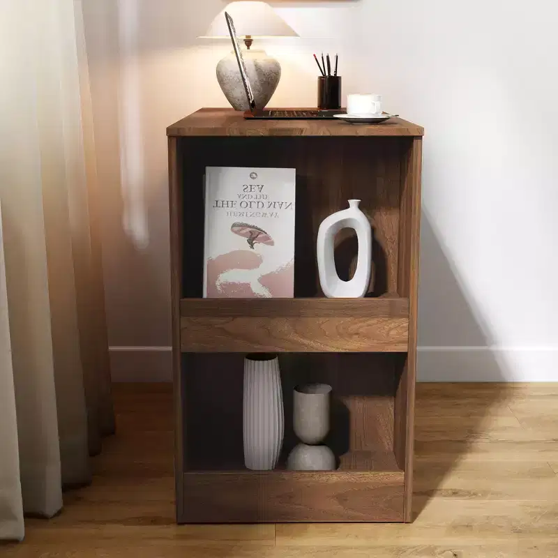 59.09IN Modern Standing Desk with Drawers, Corner Desk with Extendable Table, Adjustable Desk for Living Room, Study, Office, Walnut