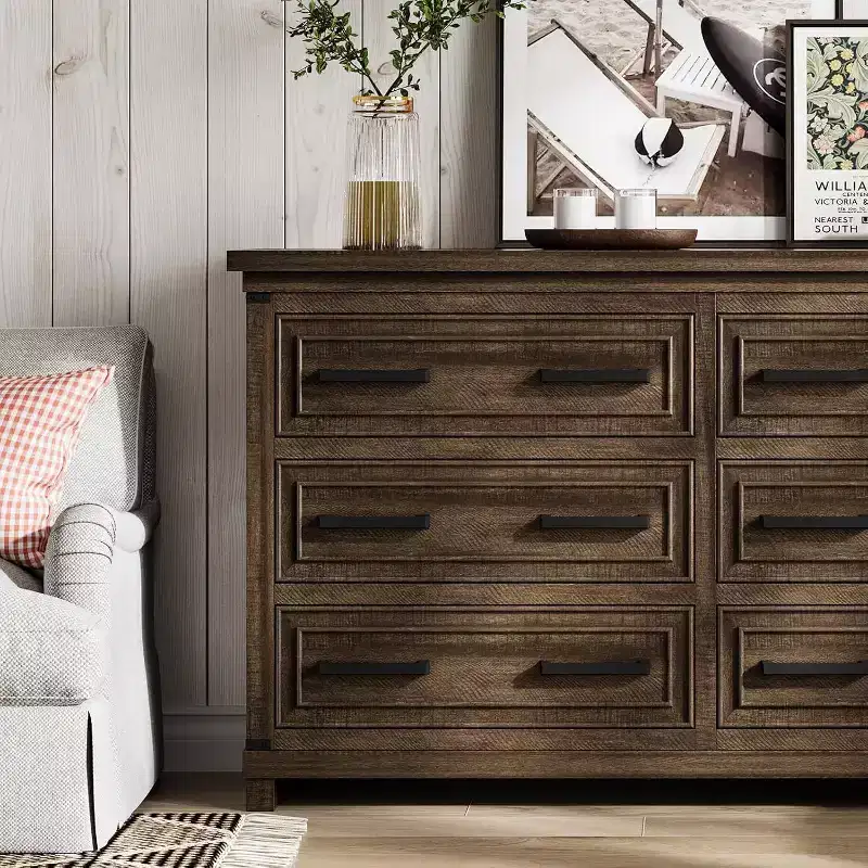 Farmhouse 6 Drawer Dresser, 55