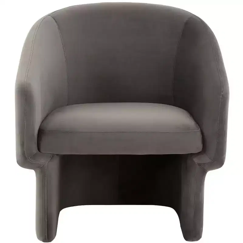 Barrel Back Accent Chair, Forest Green Polyester Upholstered, Wood Frame, 275LBS