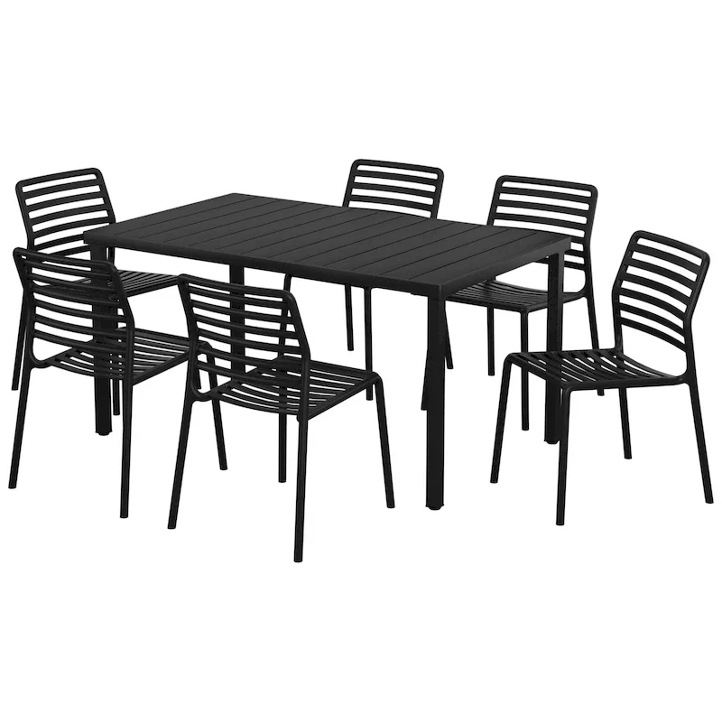 Frond and Form 6-Person Outdoor Rectangular Dining Set