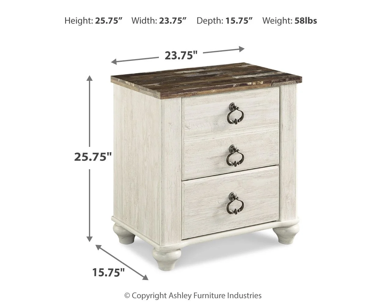 Two Nightstand S d Brown / Beige / White additional Dimensions Top interior: 0 Bottom interior: 0 Product Features Made